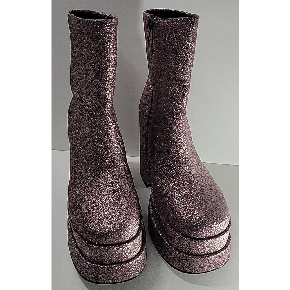 STEVE MADDEN Women's Cobra Mega-Platform Booties‎ Pink Glitter Size 10 Double